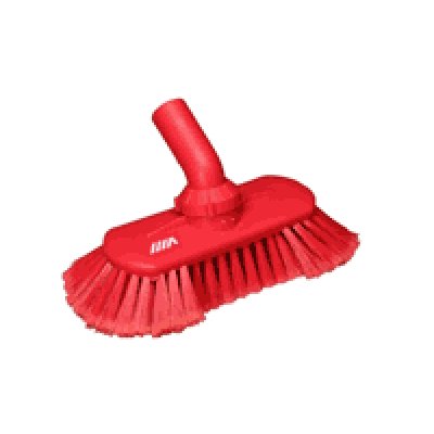 Vikan, kartáč průtočný nastavitelný, 190 mm, 121°C, měkký, červený