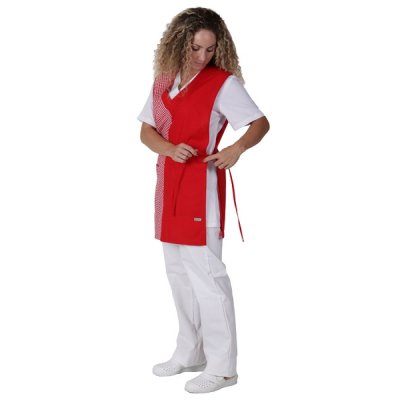 TDX, Dámská zástěra VĚRA přes hlavu, červená/červená