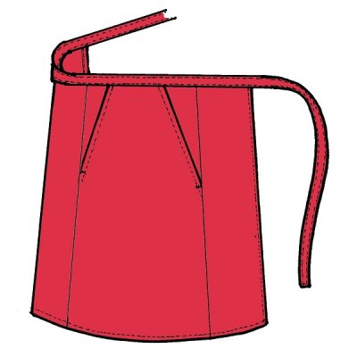 TDX Zástěra obepínací do pasu JAN, kapsy, BA, d50cm, červená