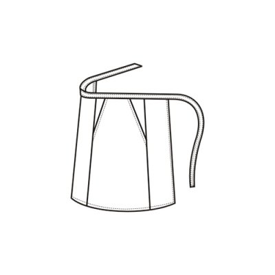 TDX Zástěra obepínací do pasu JAN, kapsy, BA, d50cm, červená - Zástěra JAN - nákres