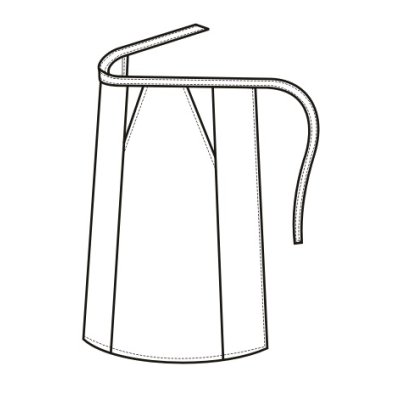 TDX Zástěra obepínací do pasu VÍT, kapsy, BA, d75cm, bílá