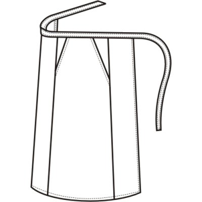 TDX Zástěra obepínací do pasu VÍT, kapsy, BA, d75cm, bílá