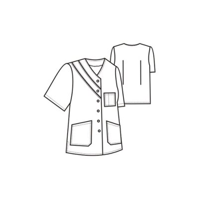 TDX Halena dámská propínací ANNA, BA/PES, VS168, bílá/mentolová - Dámská halena ANNA - nákres