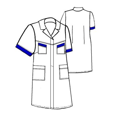 TDX Šaty dámské propínací XANDRA, BA, VS168, bílá/tmavě modrá