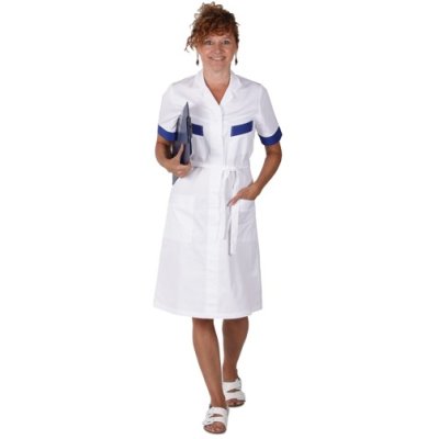 TDX Šaty dámské propínací XANDRA, BA, VS168, bílá/tmavě modrá