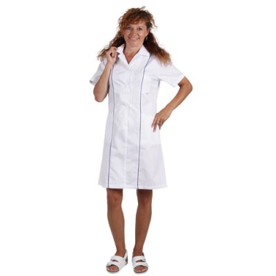 TDX Šaty sesterské propínací SILVIE, BA, VS168, bílá/tmavě modrá - Šaty dámské SILVIE - bílé