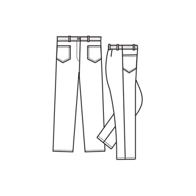 TDX Kalhoty dámské ANETA, BA, VS168, bílé - Dámské kalhoty ANETA - nákres