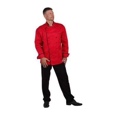 TDX Rondon pánský dvouřadý, BA, dlouhý rukáv, VS182, červený/černý lem