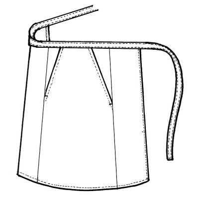 TDX Zástěra obepínací do pasu JAN, kapsy, BA, d50cm, bílá - TD2190020100000_02.png