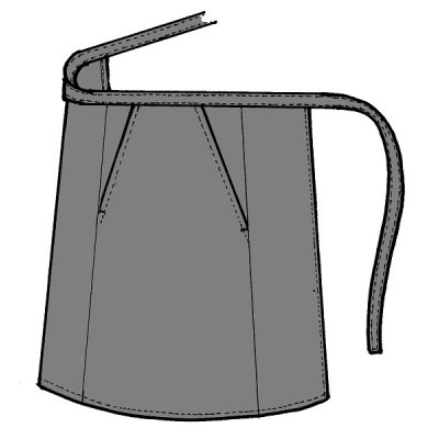 TDX Zástěra obepínací do pasu JAN, kapsy, BA, d50cm, černá - TD2190020000101_01.jpg