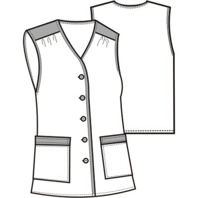 TDX Halena dámská propínací AGÁTA, BA, bez rukávů, VS168, bílá/růžová kostka