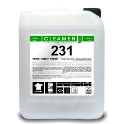 CLEAMEN 231, prostředek čistící, na nádobí, strojní oplach, 5 L