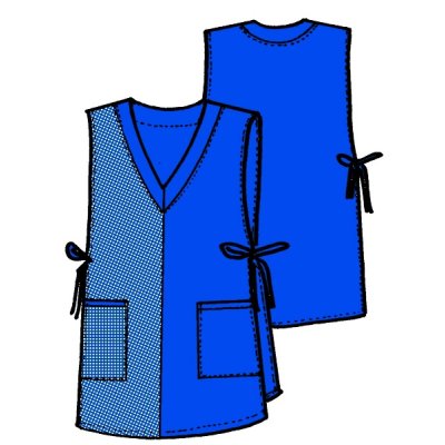 TDX Zástěra dámská přes hlavu VĚRA, BA, VS168, středně modrá/středně modrá kostka - TD21010001005L1_01.jpg