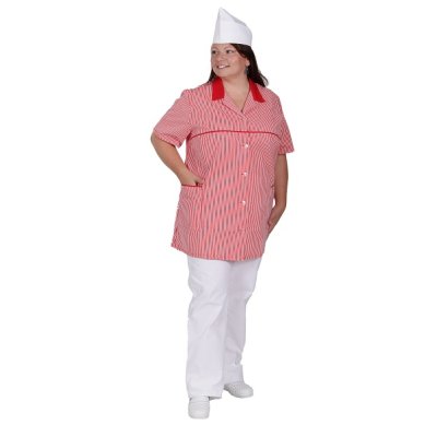 TDX Halena dámská propínací, BA, krátký rukáv, bílá/červený proužek - TD120800010N707_02.png