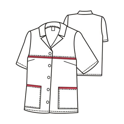 TDX Halena dámská propínací, BA, krátký rukáv, VS170, bílá/červená