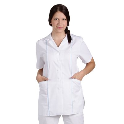 TDX, Dámská halena ŠÁRKA,kr.rukáv,BA/PES bílá/tm.modrá DOPRODEJ poslední kus