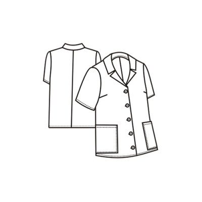 TDX, Dámská košilová halena propínací, VS170, bílá DOPRODEJ - Dámská halena 0275 - nákres