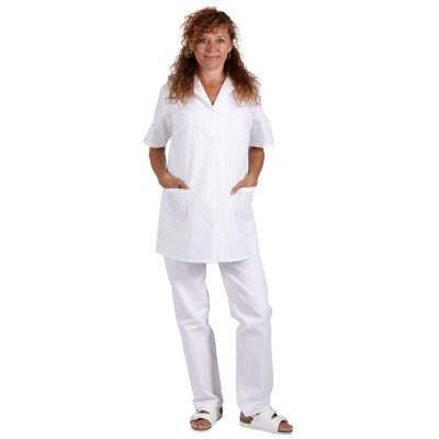TDX, Dámská košilová halena propínací, VS170, bílá DOPRODEJ - Dámská pracovní gastro zástěra, bílá