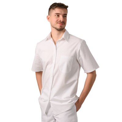TDX Košile pánská letní, BA, krátký rukáv, bílá - Pánská košile 0200 - bílá