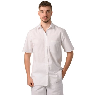TDX Košile pánská letní, BA, krátký rukáv, bílá - Pánská košile 0200 - bílá