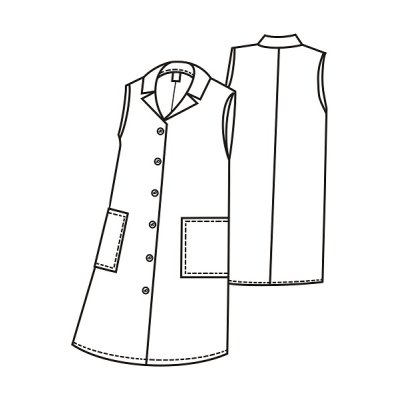 TDX Plášť dámský propínací, BA, bez rukávů, VS170, bílý