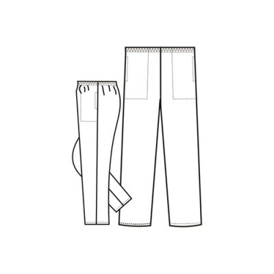 TDX Kalhoty dámské, BA, pas do gumy, VS170, bílé - Dámské kalhoty 0471 - nákres