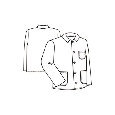 TDX Blůza pánská pro řezníky letní, BA, VS182, pepito - Pánská řeznická blůza 0412 - nákres