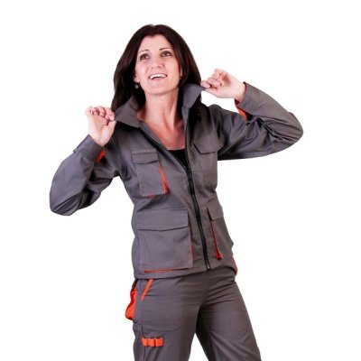 Červa, DESMAN bunda šedá-oranžová dámská