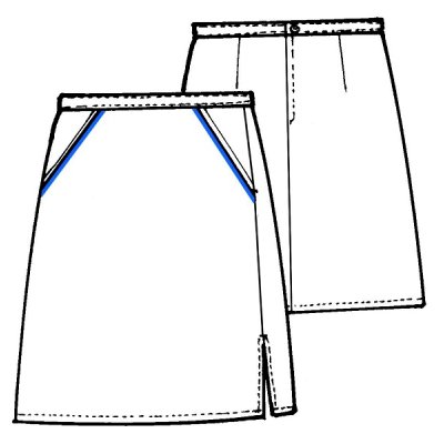 TDX Sukně dámská IVONA, kapsy, BA, VS168, bílá/středně modrá