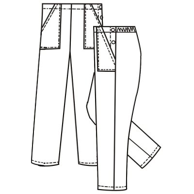 TDX, Dámské lékař. kalhoty, vzadu guma, boční zap.knoflíky, VS176, bíl