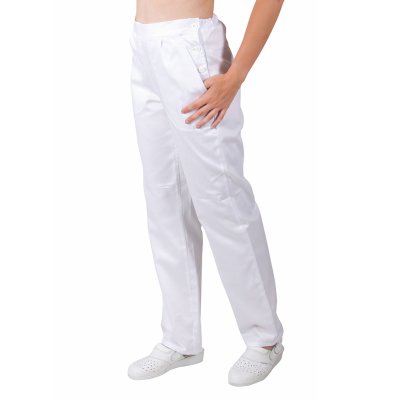 TDX Kalhoty dámské, BA, boční zapínání, VS170, bílé - Dámské kalhoty 0476 - bílé