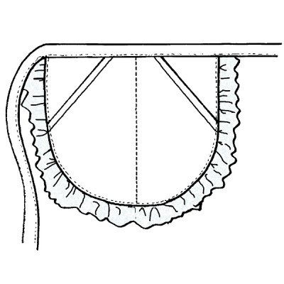 TDX Zástěra pro servírky, bílá/bílá krajka