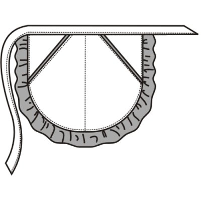 TDX Zástěra pro servírky, bílá/bílá krajka