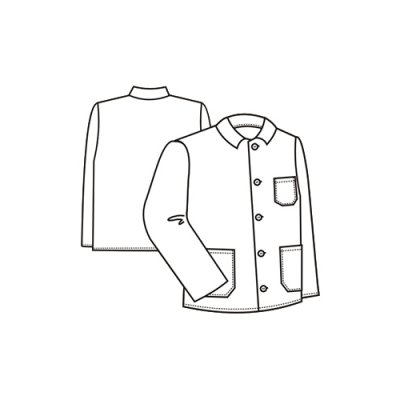 TDX Blůza pánská pro řezníky zimní, BA, VS182 - Pánská řeznická blůza 0413 - nákres