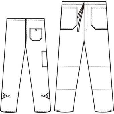 TDX, Pánské montérkové kalhoty do pasu, VS182, bílé AKCE