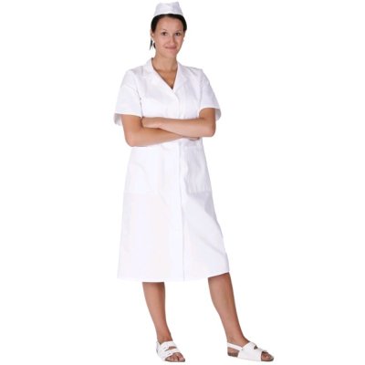 TDX Plášť dámský propínací, BA, krátký rukáv, VS170, bílý - TD0012020300000_01.jpg