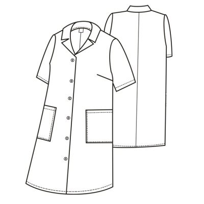 TDX Plášť dámský propínací, BA, krátký rukáv, VS170, bílý