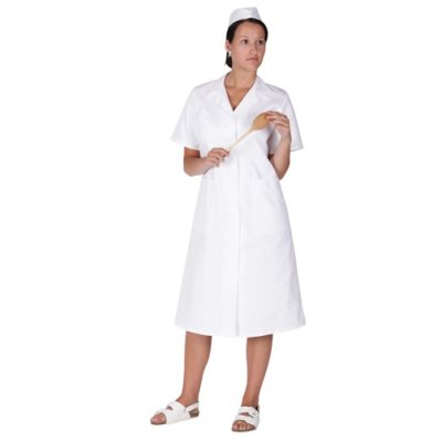 TDX Plášť dámský propínací, BA, krátký rukáv, VS170, bílý