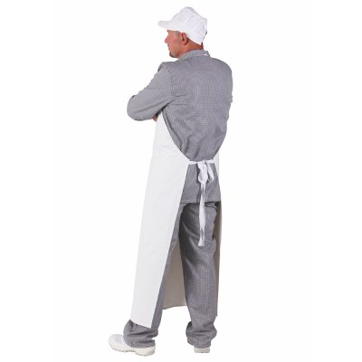 TDX Zástěra s laclem, 88x120cm, pogumovaná, VS182, bílá - Pánská zástěra s laclem, bílá