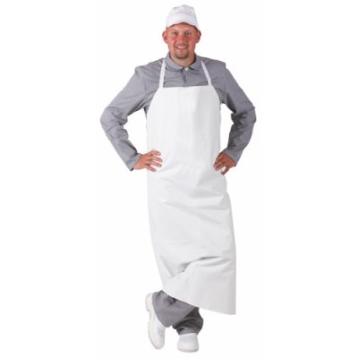 TDX Zástěra s laclem, 88x120cm, pogumovaná, VS182, bílá