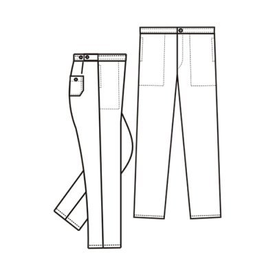 TDX Kalhoty pánské, BA, VS182, černobílé pepito - Pánské kalhoty 0462 - nákres