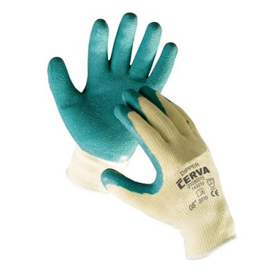 Červa, Rukavice máčené v zeleném latexu DIPPER - 8