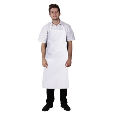 TDX Zástěra pánská s náprsenkou, VS182, bílá - Unisexová gastro zástěra 0059 - bílá