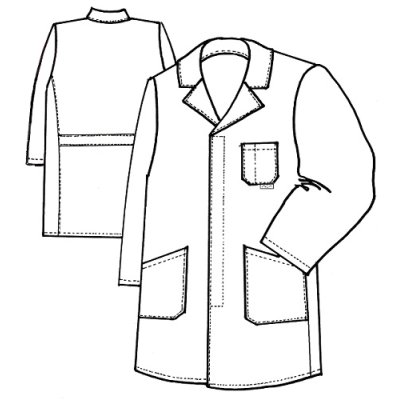 TDX Plášť pánský propínací MILAN, BA, dlouhý rukáv, VS182, bílý