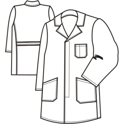 TDX Plášť pánský propínací MILAN, BA, dlouhý rukáv, VS182, bílý