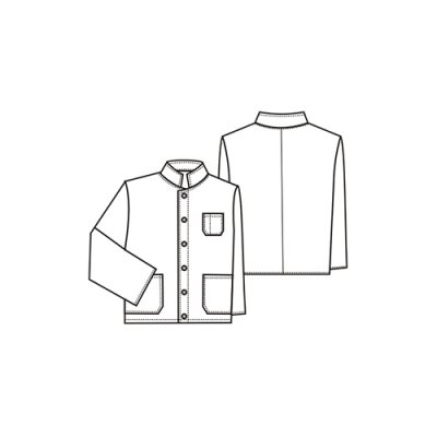 TDX Rondon pánský jednořadý, BA, dlouhý rukáv,VS182, bílý - Pánský kuchařský rondon 0410 - nákres