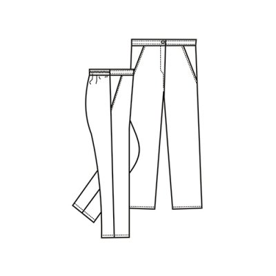 TDX Kalhoty dámské LEONA, BA, zip, VS168, bílé - Dámské kalhoty - nákres