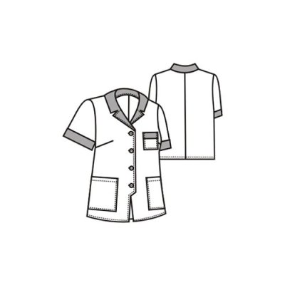 TDX Halena dámská propínací, BA, VS170, bílá/zelený mentol - Dámská halena 1207 - nákres