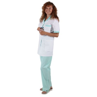 TDX Halena dámská propínací, BA, VS170, bílá/zelený mentol - Dámská halena 1207 - bílá