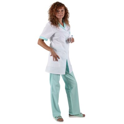 TDX Halena dámská propínací, BA, VS170, bílá/zelený mentol - Dámská halena 1207 - bílá